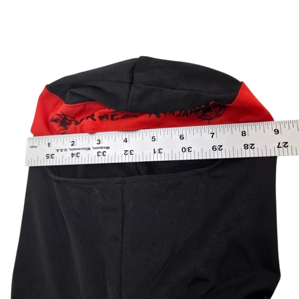 Dress Up America Black Dragon Ninja Hood Kids Small 4-6 Black Red Balaclava Mask